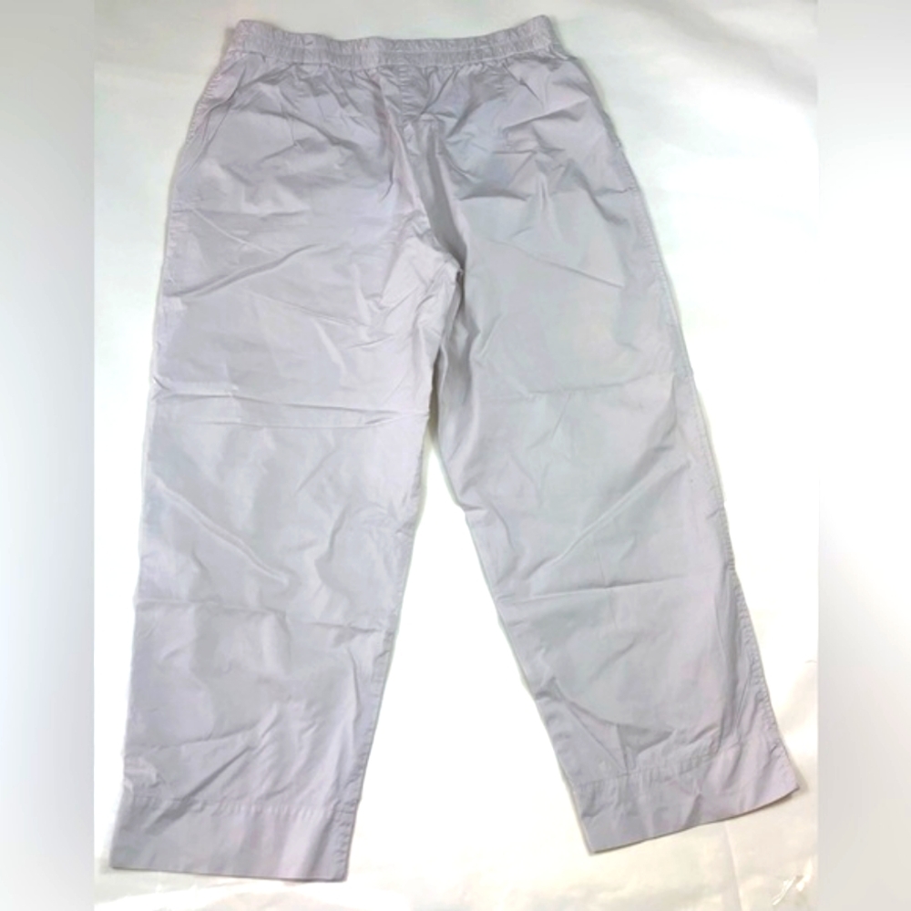 OSKA High Rise Elastic Waist Off White Cotton Cropped Wide Leg Pants Inseam 25” - Picture 5 of 16